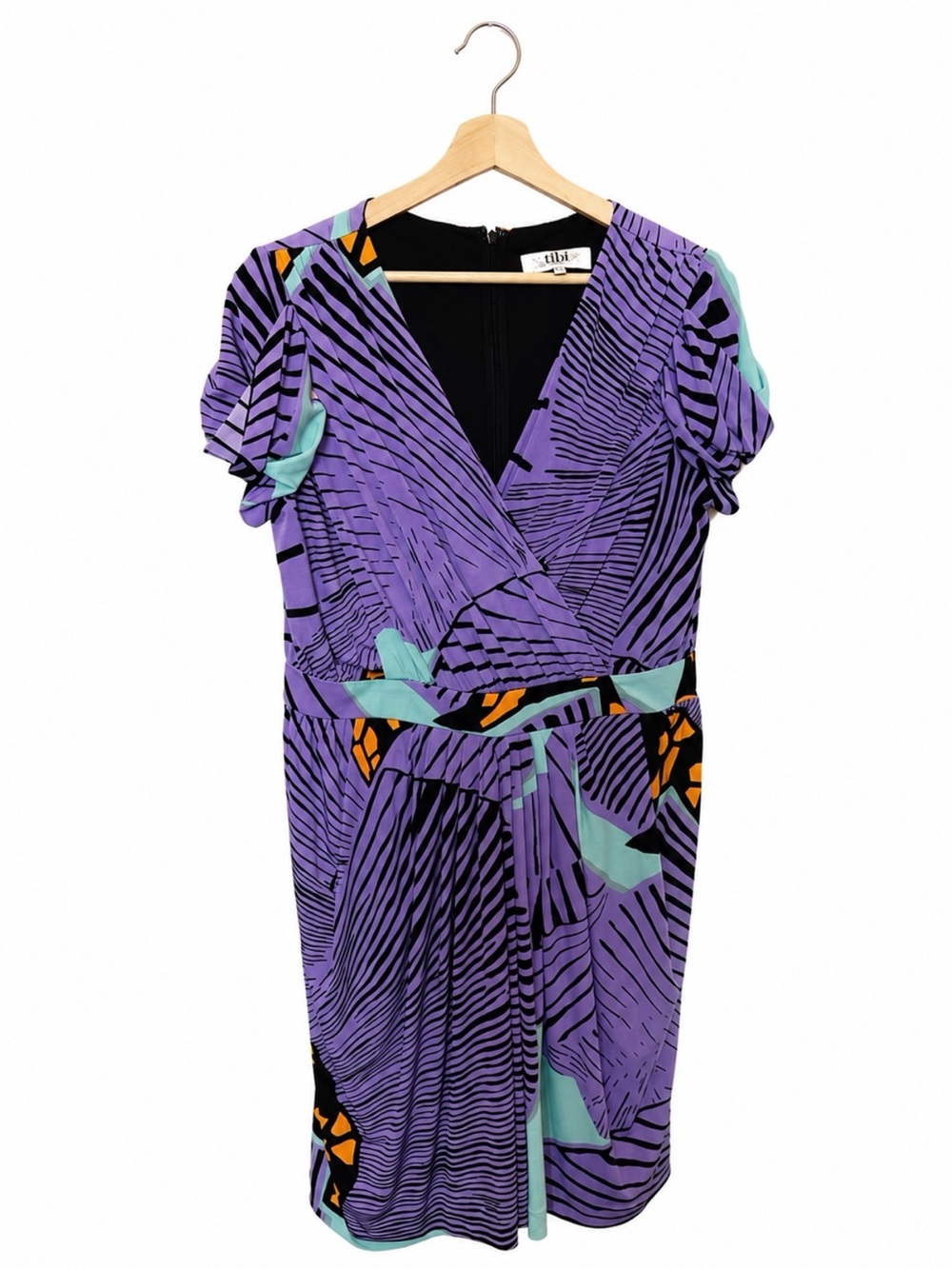 Stunning Tibi Purple Pattern Wrap Dress by
